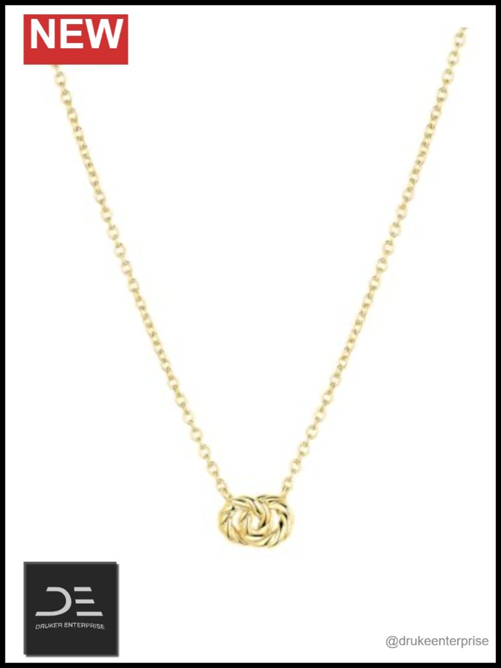 18k Gold Plated Interlocking Circle Pendant Necklace Adjustable 16-18in Women